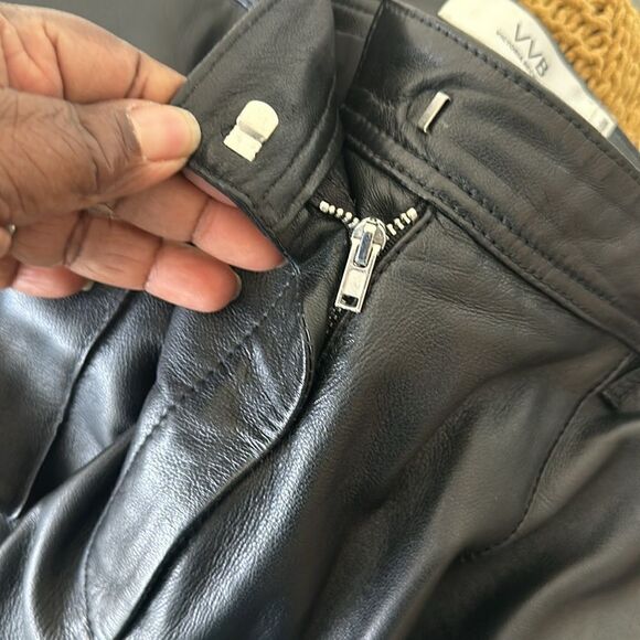 VICTORIA BECKHAM Lamb Leather Straight Leg Pants 8 - Picture 8 of 11